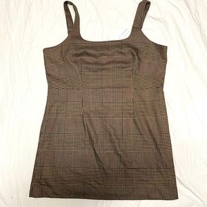 Banana Republic Plaid Mini Dress, Brown/ Black, Size 20
